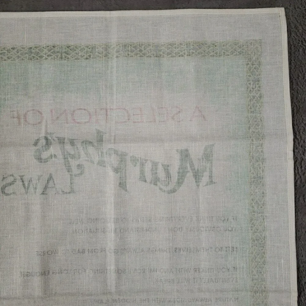 Fingal Murphy's Law & An Irish Blessing Tea Towel Clovers Mushrooms Ireland